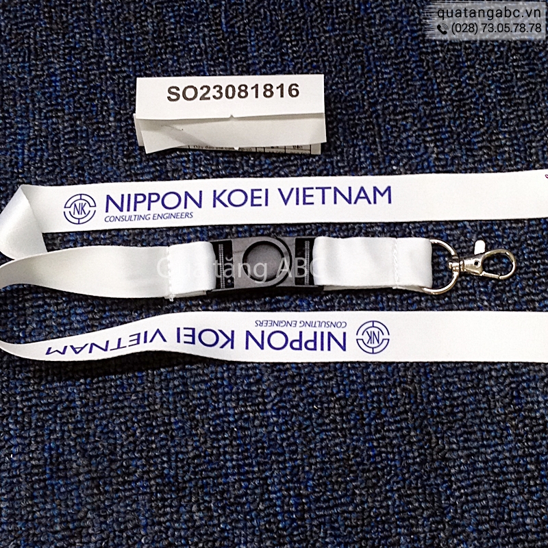 INLOGO in dây đeo thẻ nhân viên cho công ty TNHH Nippon Koei